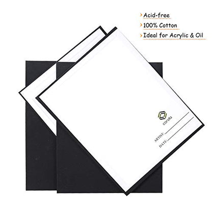 CONDA Black Canvases for Painting 11x14 inch, Pack of 14,100% Cotton Acid-Free, Canvas Panels, 8 oz Gesso-Primed, Art Boards for Oil & Acrylic Painting - size: 11"x14"