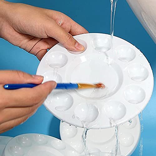 8pcs Paint Tray Palettes, Plastic White Palettes for Kids & Students,Paint Tray for Art Class,Craft DIY or Have a Birthday Painting Party - size: 8pcs