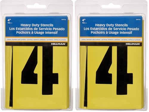 Hillman 839726 Letter and Number Stencil Pack, 4", 1 Count (Pack of 2), White - size: 1 Count (Pack of 2)