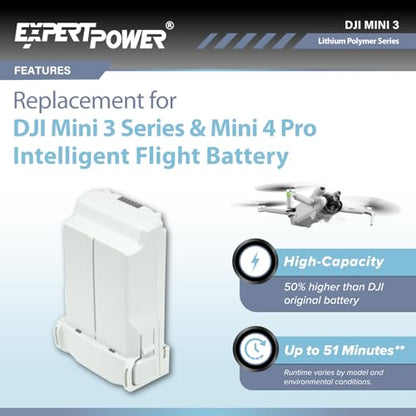 ExpertPower 3850mAh High Capacity Replacement Battery for DJI Mini 3, Mini 3 Pro Intelligent Flight Battery (New) - style: 1 Battery