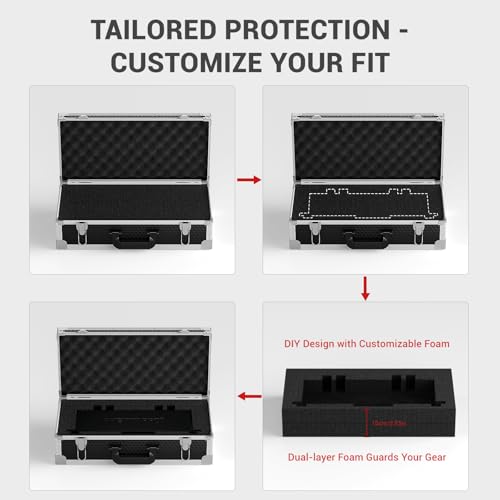 Phenyx Pro Storage Case with Pre-Diced Foam and Alloy Frame PCSE-L - size: Large (53.5*16.5*29cm)