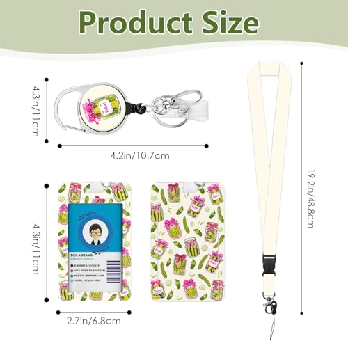 Lanyards for ID Badge, Cartoon Cucumber Pattern ID Badge Holde - color: Cucumber