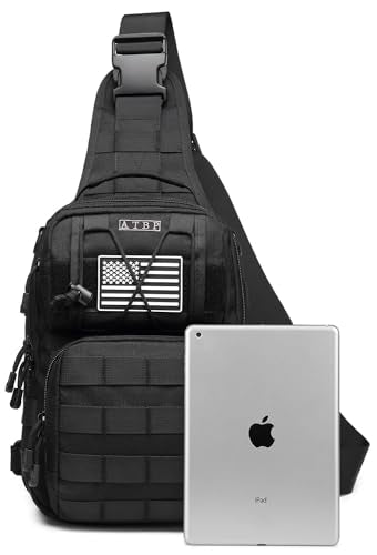 Tactical Sling Backpack Bag Pack for Men Military One Strap Shoulder Backpack Crossbody Bag With Holster 10 Liters - color: Black 2