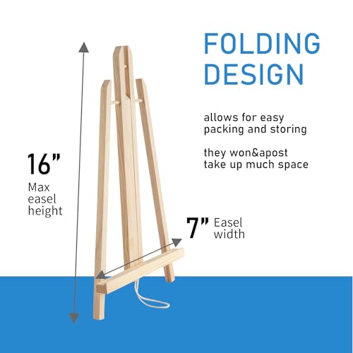 Falling in Art 16 Inch Tabletop Display Wood Easel Stand,12 Pack - style: 16"- 12p