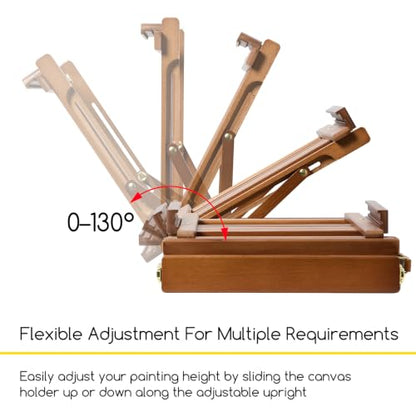 MEEDEN Portable Tabletop Easel for Painting: Artist Sketchbox - color: Walnut
