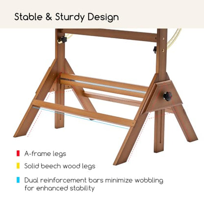 MEEDEN Wood Adjustable Drafting Table: 35.5" x 23.5" Wooden Art Desk - color: Walnut Table
