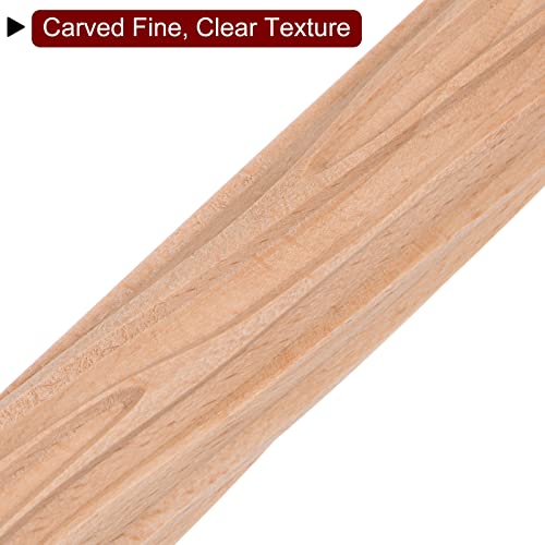 HARFINGTON Wood Clay Roller - 6 Inch Beech Hand Roller With Grain Pattern for Modeling, Pottery, Baking, DIY - Wooden Texture Tool