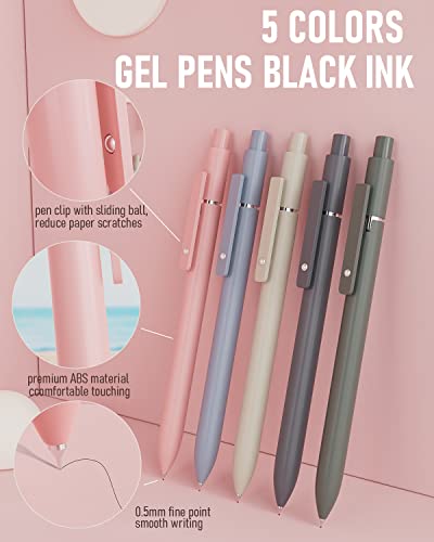 Nicpro 6PCS Art Mechanical Pencils Set 39 PCS Aesthetic School Supplies with Big Capacity Pen Case
