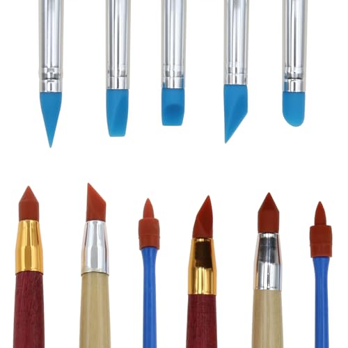 8 PCS Rubber Tip Paint Brushes Double-End Silicone Rubber Tip Brushes Silicone Clay Sculpting Tools for Modeling Engraving and Shaping