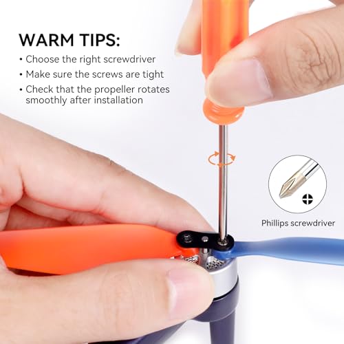 Veeniix V11Air Drone Replacement Blades, 4 Pcs Original High-Durability Propellers, Spare RC Drone Accessories, Blue&Orange