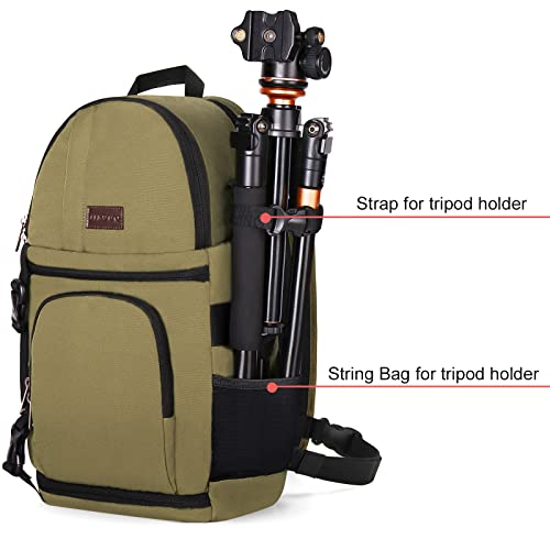 MOSISO Camera Sling Bag, Photography Shoulder Bag Compact Camera Backpack - color: Khaki
