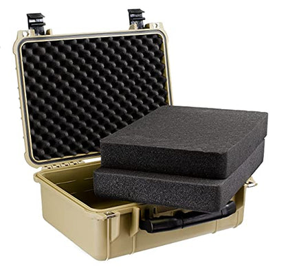 Eylar Standard 16" Gear, Equipment, Hard Camera Case Waterproof with Foam TSA Standards - color: Tan