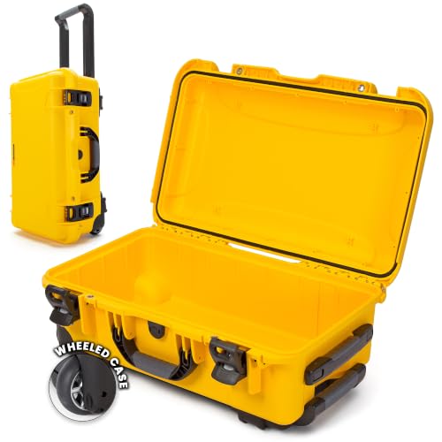 NANUK 935 Hard Case Empty - Waterproof with Wheels, 22"x14"x9" - Dustproof and Impact Resistant, Carry-On Approved for Most Airline - Yellow - color: Yellow, style: Empty