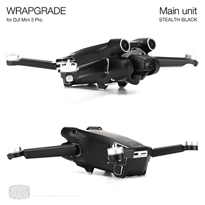 WRAPGRADE Skin Stickers Compatible with DJI Mini 3 Pro | Main Unit (Stealth Black) - color: Stealth Black