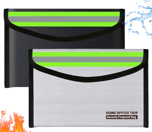 5"x8" Small Fireproof Bag Money Bag Home Office Travel Fireproof Safe Storage Pouch for Document Cash Valuables Jewelry Keys Mobile power supply Power bank Lipo Battery