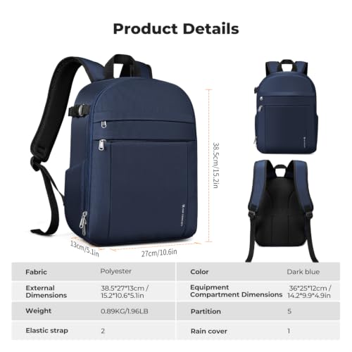 K&F CONCEPT Camera Backpack, DSLR/SLR/Mirrorless Photography Camera Bag - color: 05-Blue