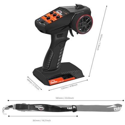 RC Remote Control 4CH 2.4G Transmitter with Receiver and Lanyard for RC Car Crawler Boat - color: Black & Orange