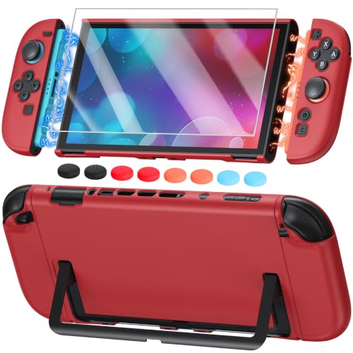 Switch 2 Cover Case&Screen Protector, FYOUNG Dockable Shell for Nintendo 2 - color: Red, size: 7.9Inch Switch 2