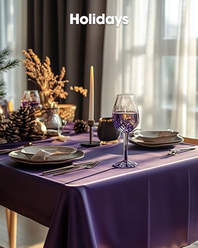 Pureegg Plastic Table Cloth Disposable 6 Pack, 54 x 108 Inch, Purple - color: Purple, size: 54" X 108" Rectangle