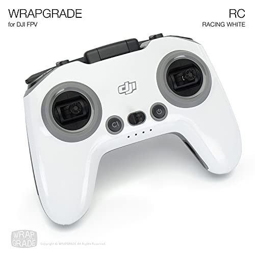 WRAPGRADE Skin Compatible with DJI FPV/DJI FPV Remote Controller 3 (Racing White) - color: RACING WHITE