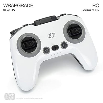 WRAPGRADE Skin Compatible with DJI FPV/DJI FPV Remote Controller 3 (Racing White) - color: RACING WHITE