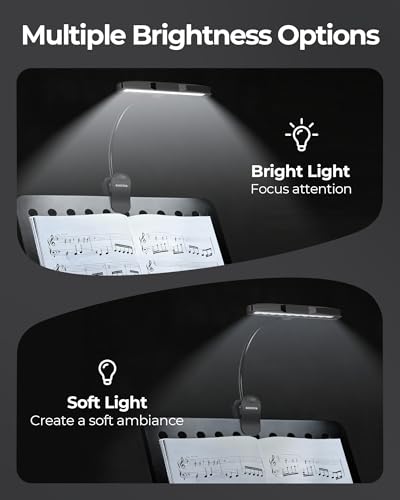 Kootek Music Stand Light Clip-on Piano Lamp Rechargeable Book Light, 10 LED