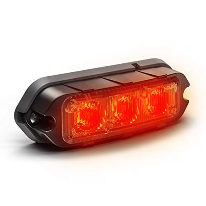 Feniex T3 Surface Mount | Red | Compact, 14 Flash Patterns | 3 LEDs, Super Bright 3 Watt LEDs, SAE Class 1 - color: Red