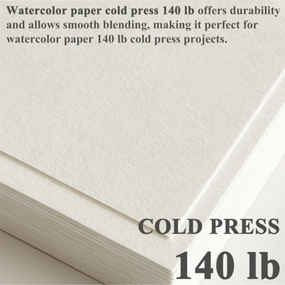 SuFly Water Color Paper 5"x 7", 140lb Cold Press Watercolor Paper_64 Sheets