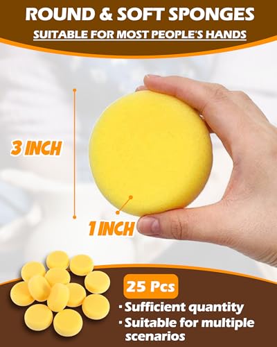 25Pcs Pottery Sponges 3inch, Painting Sponges, Pottery Sponges for Clay