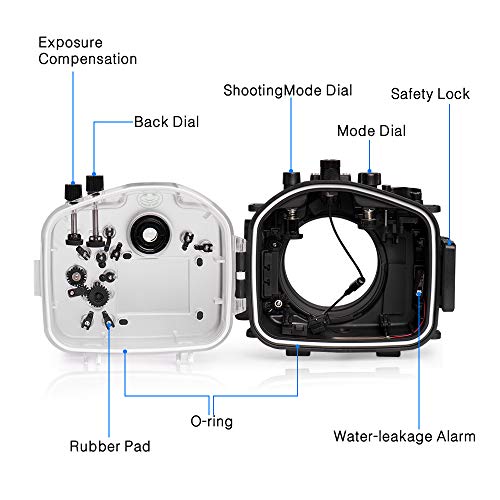 Seafrog 40m/130ft Professional Waterproof Diving Housing Case with Standard Flat Port,for Sony A9 （90mm） Lens