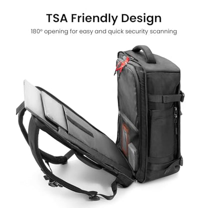 tomtoc Travel Backpack 40L, TSA Carry On Bag Flight Approved, PFAS Free - color: Black, size: 40L