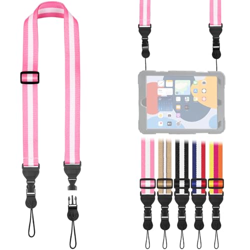 FIEIL Adjustable Shoulder Strap, Comfortable for Camera Neck Lanyard iPad Strap iPad Strap for iPad, Camera, Binocular, Crossbody, Tablet, Laptop, Binocular, Luggage Bag(Pink & White A21) - color: Pink & White A21