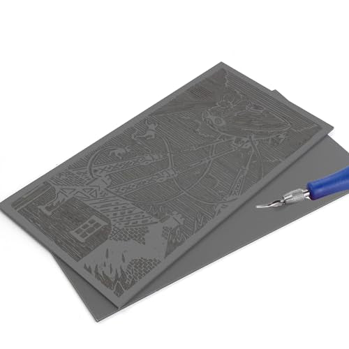 2 Pcs 6x12 Soft Linoleum Carving Block, Linocut Block for Printmaking, Gray - color: Gray, size: 6'' x 12'' 2 Pack