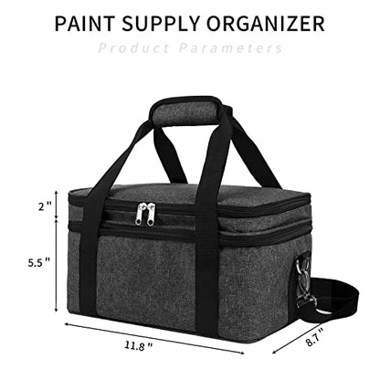 Acrylic Paint Storage Case, Black, Unisex, Plastic and Leather, Ideal for Artists on-the-go