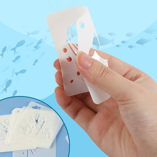 JULMELON 20 Pcs Summer Beach Stencils for Painting Ocean Sea Creatures - style: Sea Life Stencils