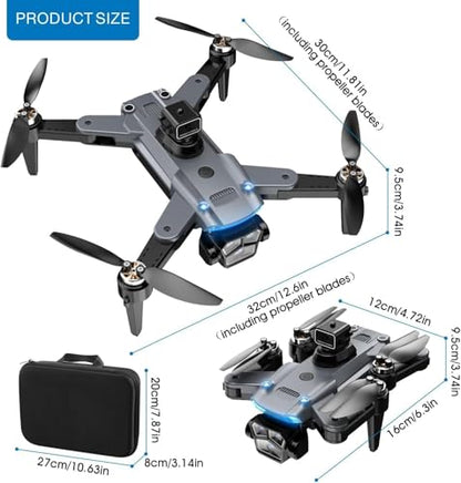 4K Drone with Camera for Adults, Foldable Quadcopter with 4.3" Screen Remote Controller, Brushless Motor,Obstacle Avoidance,Under 249g，One-Key Takeoff & Auto Follow,2Batteries,Portable HD Drone
