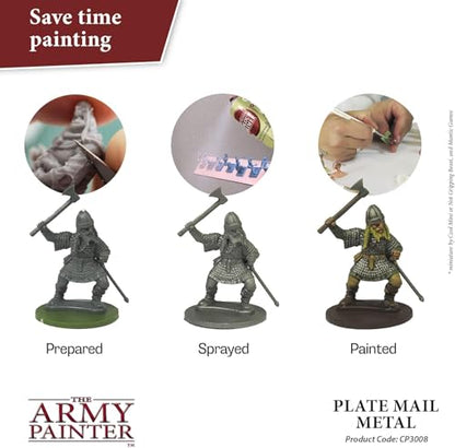 The Army Painter, Colour Primer Plate Mail Metal, 400 ml acrylic spray - color: Plate Mail
