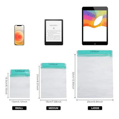 YUMQUA Waterproof Pouch Dry Bags Document Map Holder for Water Sport 3PACK - color: Teal