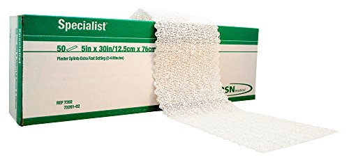 BSN Medical Specialist Plaster of Paris Splints, 5 x 30" Size, 2-4 Minutes Extra Fast Setting, 7392 (50 Count)