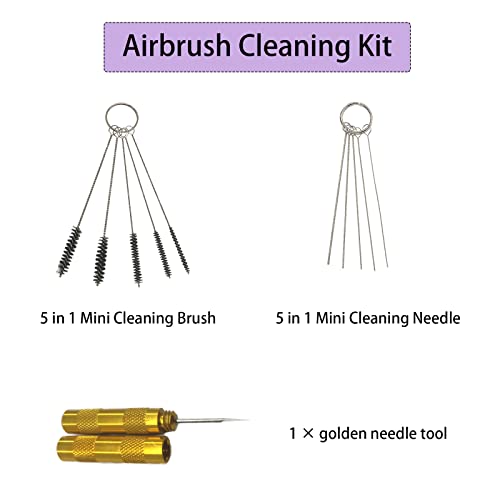 Joyangy Airbrush Cleaning Kit 5 Needles 5 Brushes Spray Gun Cleaner - size: 11pcs