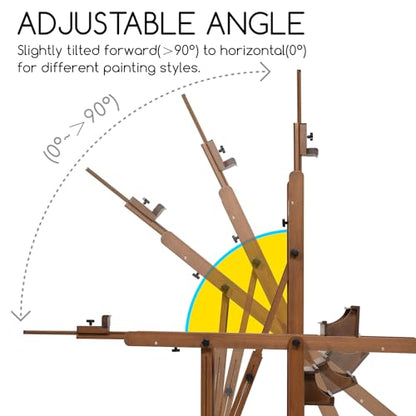MEEDEN Enlarged H-Frame Art Easel: Solid Beech Wood Artist Heavy Duty Easel - color: Walnut, size: X-Large