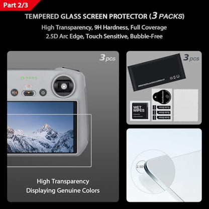 Arzroic RC Protective Sun Hood Cover with Screen Protector & Neck Lanyard for DJI Mini 3 / Mini 3 Pro/RC Controller Accessories - style: Sun Hood + Screen Protector + Lanyard