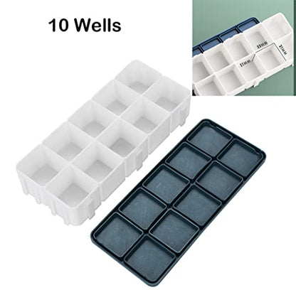 Paint Storage Box with Lid Artist Paint Saver Airtight Palette Box 10 Well Watercolor Palette Portable Outdoor Travel Pigment Tray Leak Proof Gouache Acrylic Oil Paint Case Container Drawing Supplies