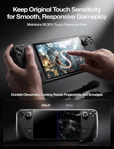 JSAUX 2-Pack Obsidian AR Screen Protector for Steam Deck OLED/LCD - color: Obsidian AR