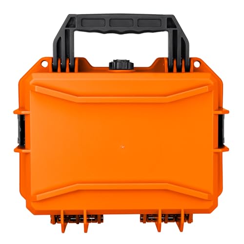 Eylar 11.8" Intact Series Compact Hard Camera Case, Lightweight and Durable Stacker Design with Foam (Orange) - color: Orange