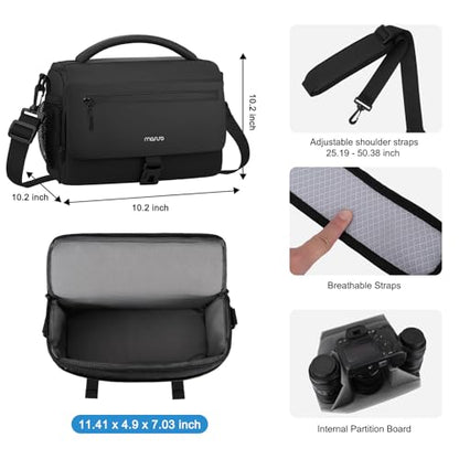 MOSISO Camera Bag for Photographers, Camera Sling Bag Crossbody Bags, Black