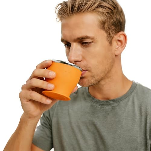 Collapsible Travel Cup, Foldable Water Cup with Lid, for Travel - color: Orange