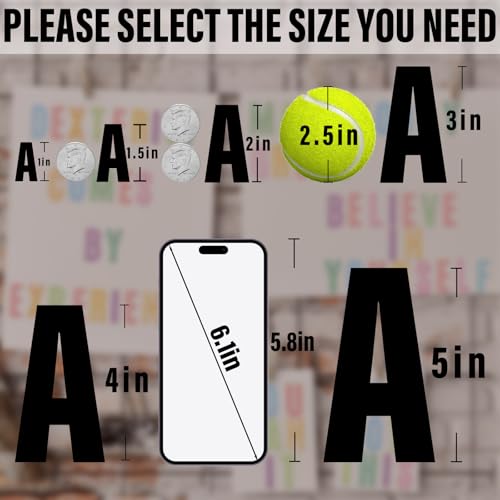 Letter Stickers,Mailbox Numbers,1.5 Inch Waterproof Vinyl Alphabet - color: Black, size: 1.5 Inch
