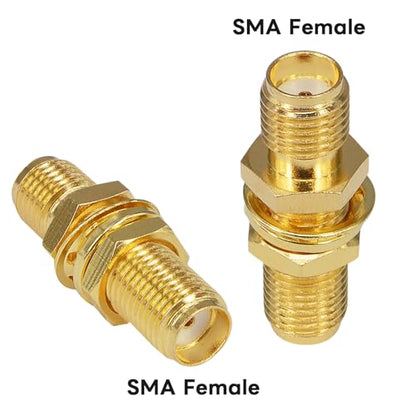 SMA Socket Connector SMA Female Bulkhead Connector SMA Panel Chassis Mount Connector SMA Female to Female Barrel Adapter Antenna Jack Adapter for Wireless LAN Device Coax Cable,etc Pack of 10 - size: 10 pieces
