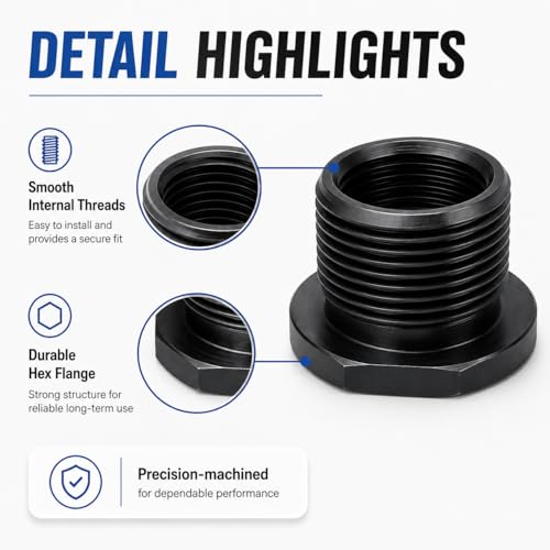 3Pcs 1/2 x 28 to 5/8 x 24 Thread Protector, with Rubber & Steel Washers - color: Black Thread Protector (1/2 x 28 to 5/8x24)